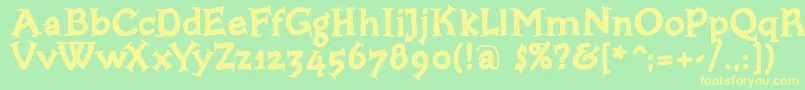 Bloxxserifbold Font – Yellow Fonts on Green Background