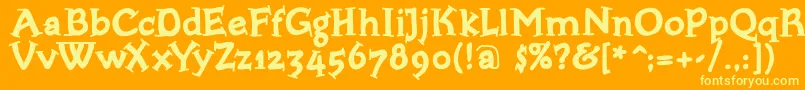 Bloxxserifbold Font – Yellow Fonts on Orange Background