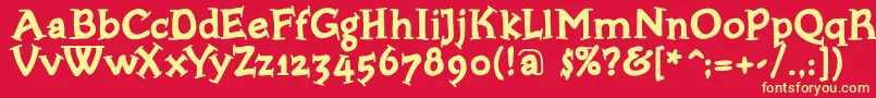 フォントBloxxserifbold – 黄色の文字、赤い背景