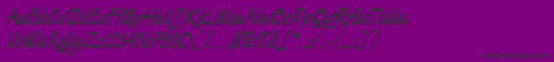 DemianCyrPlain1.0-Schriftart – Schwarze Schriften auf violettem Hintergrund