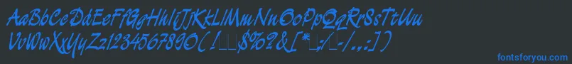 DemianCyrPlain1.0 Font – Blue Fonts on Black Background