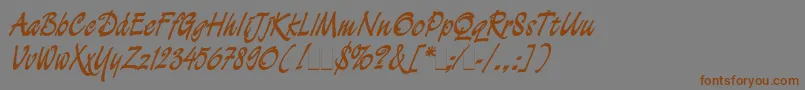 フォントDemianCyrPlain1.0 – 茶色の文字が灰色の背景にあります。