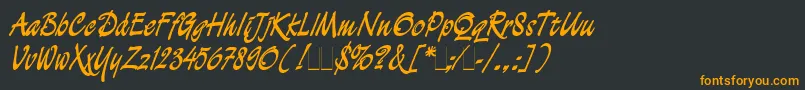 フォントDemianCyrPlain1.0 – 黒い背景にオレンジの文字