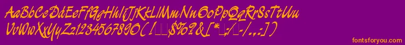 DemianCyrPlain1.0 Font – Orange Fonts on Purple Background