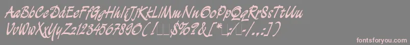 DemianCyrPlain1.0 Font – Pink Fonts on Gray Background