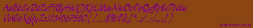 DemianCyrPlain1.0 Font – Purple Fonts on Brown Background