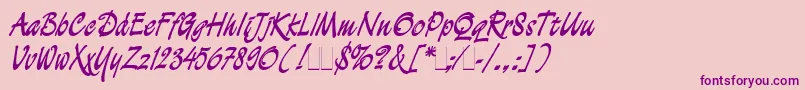 DemianCyrPlain1.0 Font – Purple Fonts on Pink Background