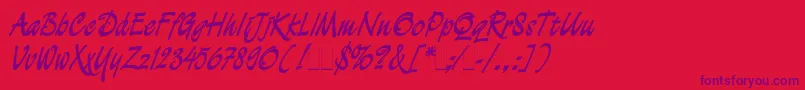 DemianCyrPlain1.0 Font – Purple Fonts on Red Background