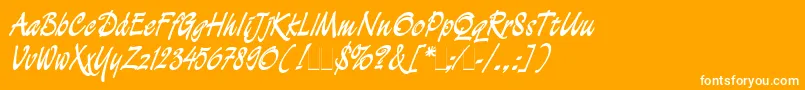 DemianCyrPlain1.0-Schriftart – Weiße Schriften auf orangefarbenem Hintergrund