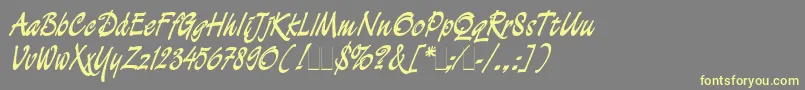 DemianCyrPlain1.0 Font – Yellow Fonts on Gray Background