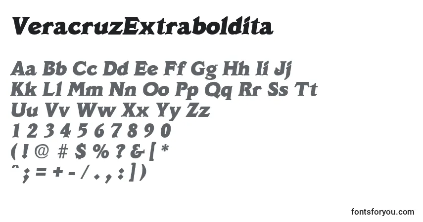 Schriftart VeracruzExtraboldita – Alphabet, Zahlen, spezielle Symbole