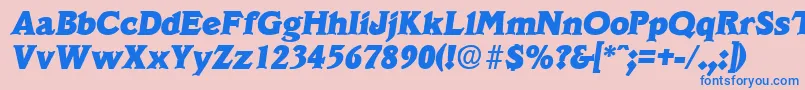 VeracruzExtraboldita Font – Blue Fonts on Pink Background