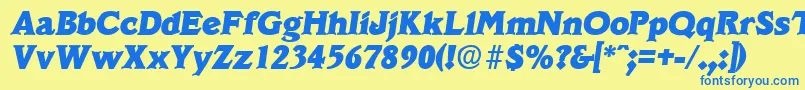 VeracruzExtraboldita Font – Blue Fonts on Yellow Background