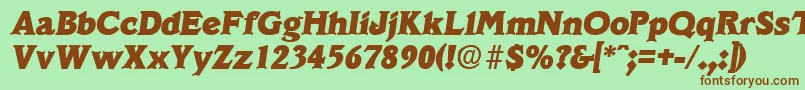 VeracruzExtraboldita Font – Brown Fonts on Green Background