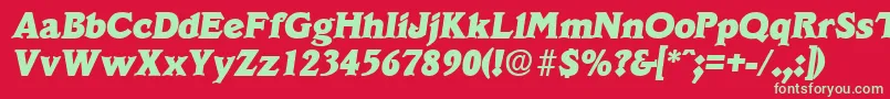 VeracruzExtraboldita Font – Green Fonts on Red Background