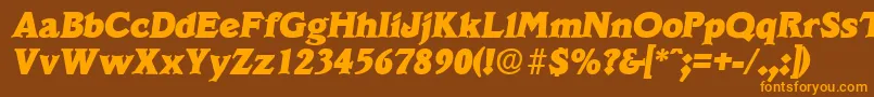 VeracruzExtraboldita Font – Orange Fonts on Brown Background