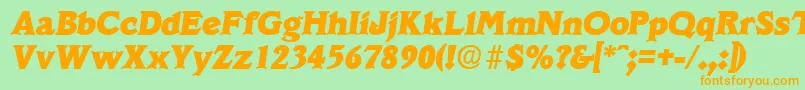 VeracruzExtraboldita Font – Orange Fonts on Green Background