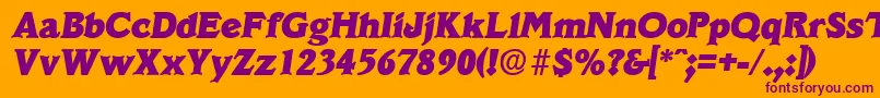 VeracruzExtraboldita Font – Purple Fonts on Orange Background