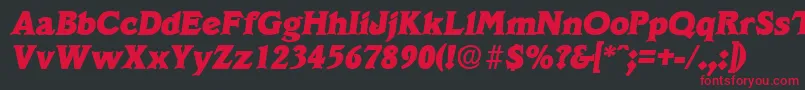 フォントVeracruzExtraboldita – 黒い背景に赤い文字