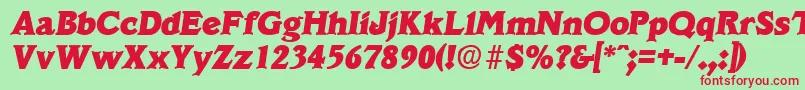 VeracruzExtraboldita Font – Red Fonts on Green Background