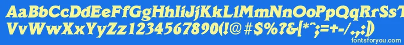 VeracruzExtraboldita Font – Yellow Fonts on Blue Background