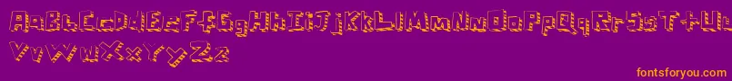 Stripefest-Schriftart – Orangefarbene Schriften auf violettem Hintergrund