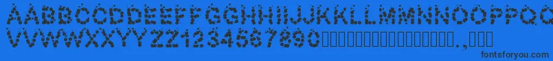 Czcionka Pwbubbles – czarne czcionki na niebieskim tle