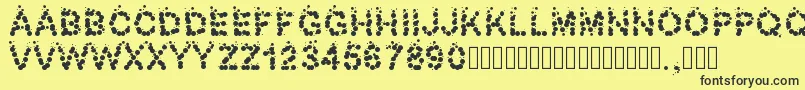 Pwbubbles Font – Black Fonts on Yellow Background