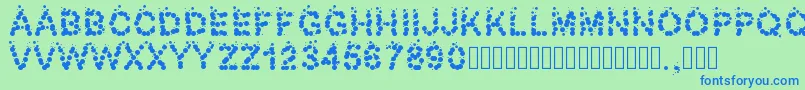 Pwbubbles Font – Blue Fonts on Green Background