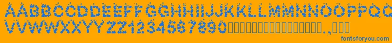Pwbubbles Font – Blue Fonts on Orange Background