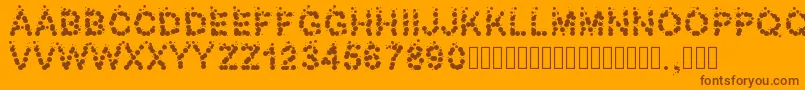 Pwbubbles Font – Brown Fonts on Orange Background