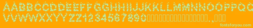 Pwbubbles Font – Green Fonts on Orange Background