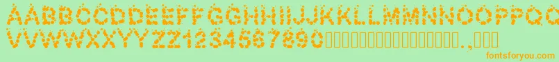 Pwbubbles Font – Orange Fonts on Green Background