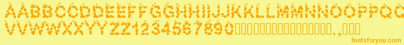 Pwbubbles Font – Orange Fonts on Yellow Background