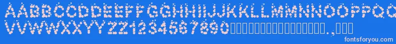 Pwbubbles Font – Pink Fonts on Blue Background