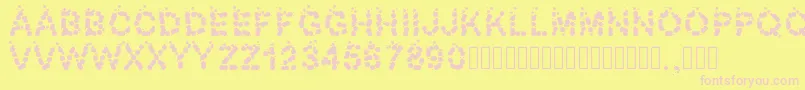 Pwbubbles Font – Pink Fonts on Yellow Background