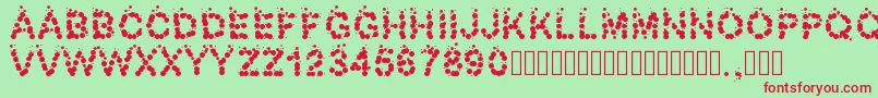 Pwbubbles Font – Red Fonts on Green Background