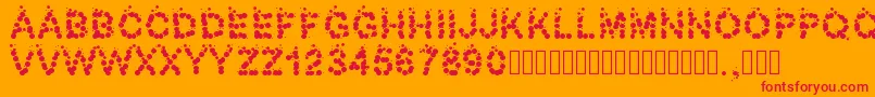Pwbubbles Font – Red Fonts on Orange Background