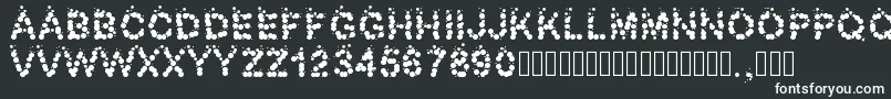 Pwbubbles-fontti – valkoiset fontit mustalla taustalla
