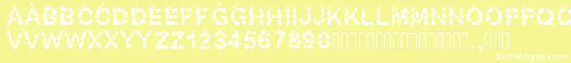 Pwbubbles Font – White Fonts on Yellow Background