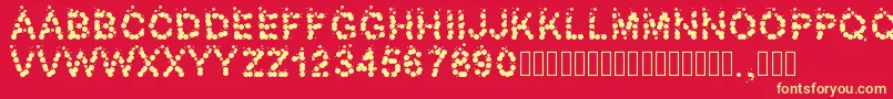 フォントPwbubbles – 黄色の文字、赤い背景