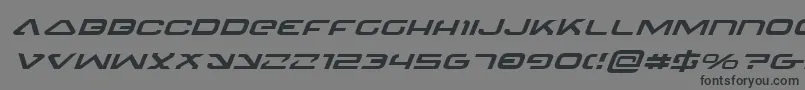 フォント4114BlasterExpandedItalic – 黒い文字の灰色の背景