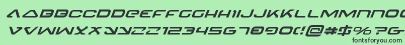 フォント4114BlasterExpandedItalic – 緑の背景に黒い文字