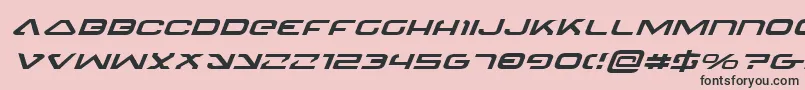 4114BlasterExpandedItalic-fontti – mustat fontit vaaleanpunaisella taustalla