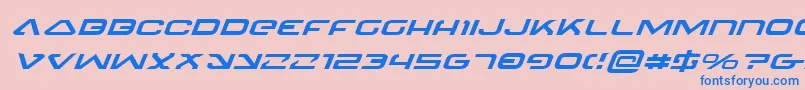 4114BlasterExpandedItalic Font – Blue Fonts on Pink Background