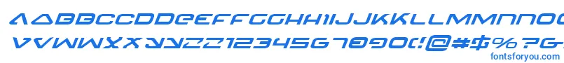 4114BlasterExpandedItalic Font – Blue Fonts on White Background