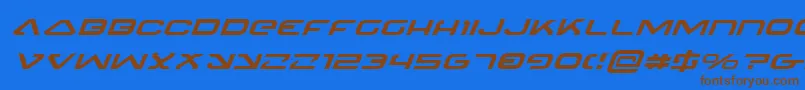 4114BlasterExpandedItalic Font – Brown Fonts on Blue Background