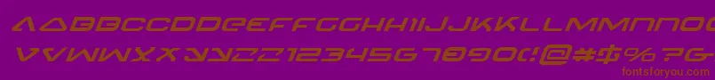 フォント4114BlasterExpandedItalic – 紫色の背景に茶色のフォント