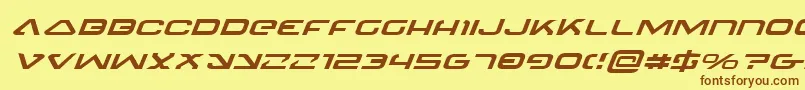 4114BlasterExpandedItalic Font – Brown Fonts on Yellow Background