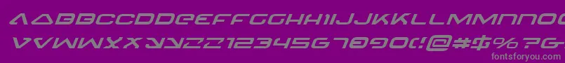 フォント4114BlasterExpandedItalic – 紫の背景に灰色の文字